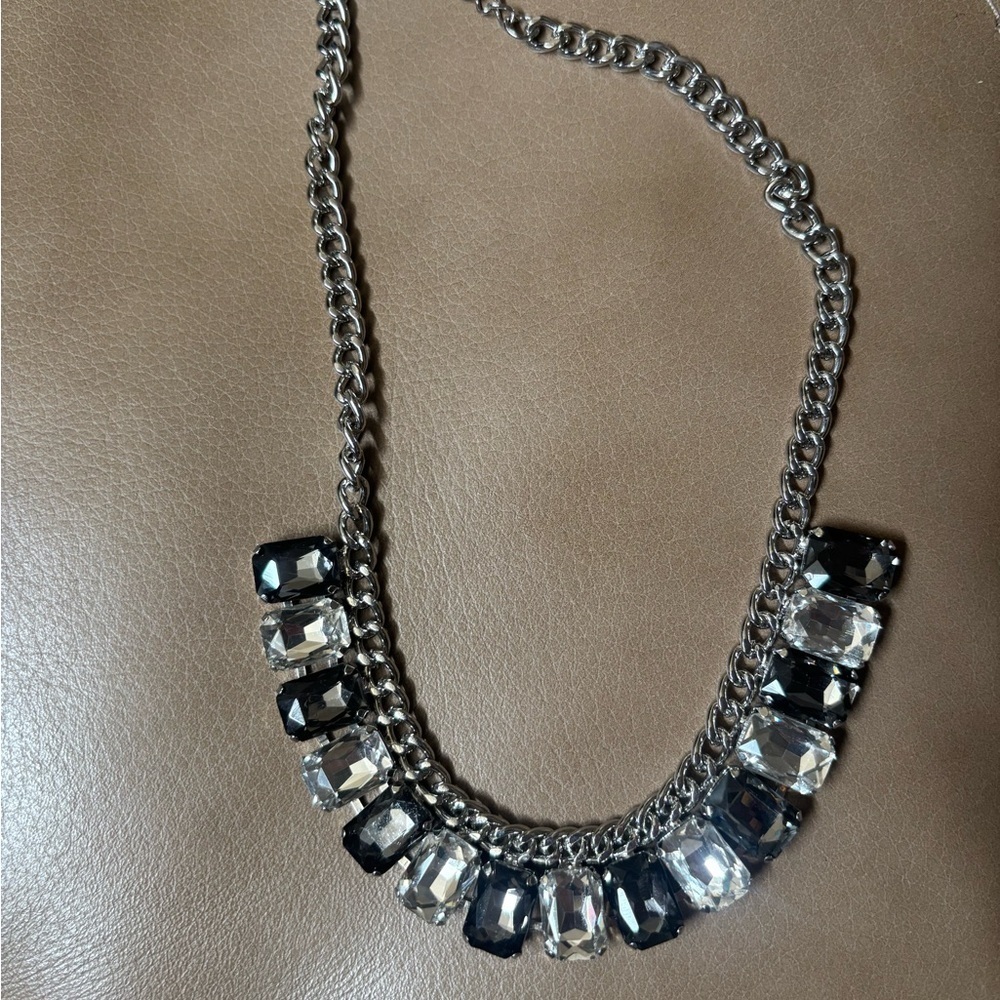Elegant Silver and Black Necklace